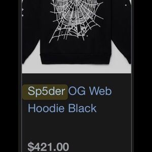 Sp5der OG Web Hoodie - Black
